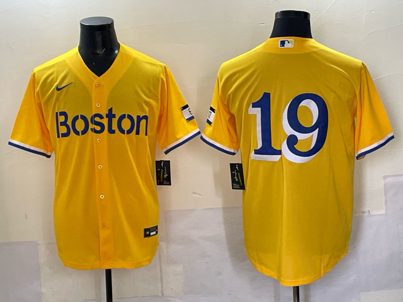 Men 2025 Boston Red Sox 19 Anthony yellow Nike MLB Jersey 002